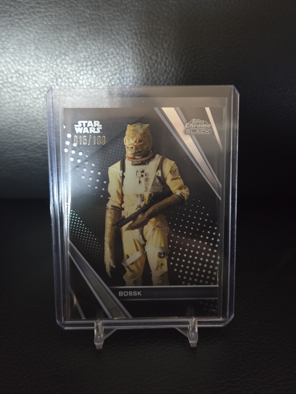 2023 Topps Chrome Black Star Wars Bossk Refractor Card #15/199